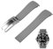 Juntan 20mm 22mm gebogenes Ende Kautschuk Uhrenarmband, verjüngtes Silikon gebogenes Ersatz Uhrenarmband für Männer Frauen mit klassischer Tauchschnalle (Grau, 20mm)