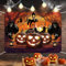 Halloween Banner Hintergrund Party Dekoration - Extra Große Orange Happy Banner für Draußen Drinnen, Kürbis Sensenmann Schloss XXL für Photo Booth Wand Deko