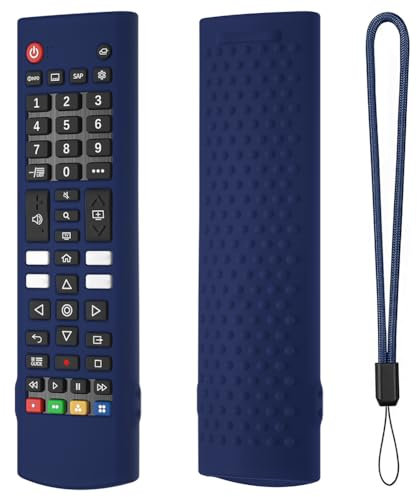 Fiorky Coque en Silicone pour télécommande LG TV AKB75095307 AKB76040302 avec lanière, Coque en Silicone, Housse de Protection antidérapante,Housse de télécommande de Remplacement,résistante