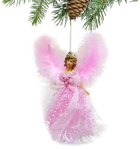 Fukamou Weihnachtsengel Anhänger, Engel Puppe Weihnachtsschmuck, Weihnachtsbaum-Engel-Topper Mit Flügeln, Handgefertigte Feiert-AGS-Engel-Anhänger-Geschenke