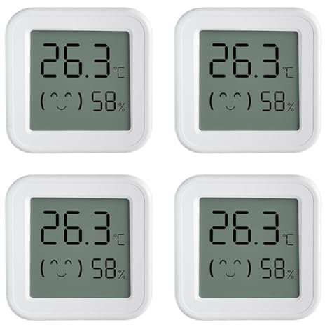 Sefdrert Tuya Zigbee Lot de 4 capteurs de température et d'humidité avec écran LCD Smart APP moniteur en temps réel à distance pour /Home