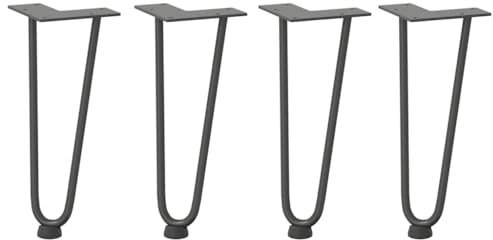 vidaXL Haarnadelbeine für Couchtisch 4 Stk. Anthrazit 30 cm Massivstahl
