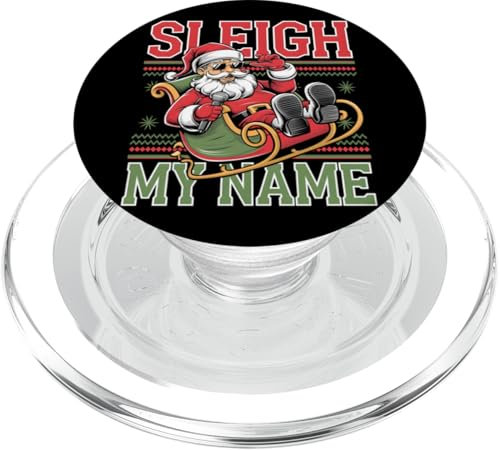 Lustiger Weihnachtsmann Schlitten My Name PopSockets PopGrip für MagSafe