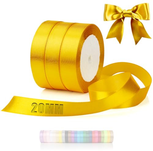 TXXATX 66m Schleifenband Orange Satinband Deko Geschenkband Breit 20mm Geschenkbänder Orange Ribbon Band Hochzeit Stoff Geschenk Band für Taufe Geburtstag Valentinstag Weihnachtstischdeko