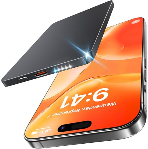 iPalamila for Magsafe Power Bank 5000mAh, Slim Mini 22.5W Fast Charging Wireless Portable Charger USB C in Out Powerbank Magnetic Battery Pack for iPhone 16 15 14 13 12 Plus/Pro/Pro Max, Black