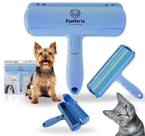 PawVerse® Quita Pelos Mascota - Rodillo quitapelos Mascotas Profesional para Perro y Gato, Cepillo quitapelos Mascotas, removedor de Pelusas para Sofá, Alfombra y Ropa