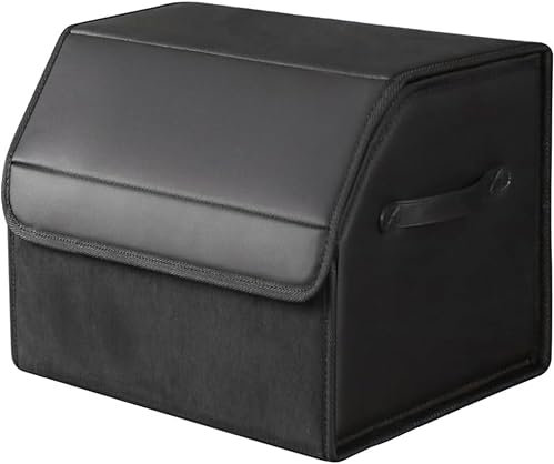 Auto Kofferraum Organizer, 38×30x31cm Faltbare Leder Aufbewahrungsbox, Auto Kofferraum Wasserdicht mit Magnetschnalle, Haushaltsklassifikationsbox, Camping Organizer, SUV Limousine Aufbewahrungsbox