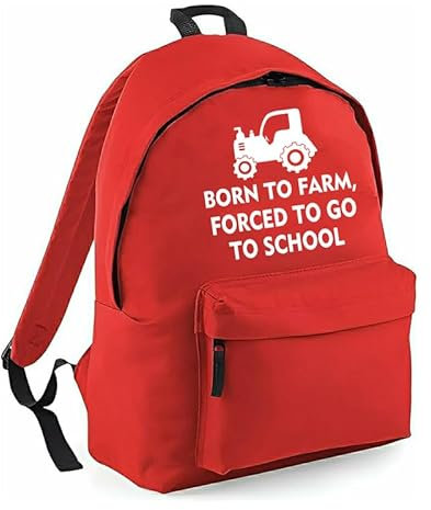 Edward Sinclair Born to Farm Forced To Go To School Schulrucksack, Tasche, 38 x 28 x 19 cm, 14 Liter, rose, One size