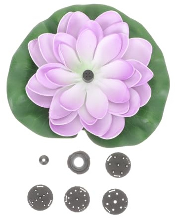 JOINPAYA Solarbetriebener Lotusblumen Sonnenbrunnen für Gartenlandschaft mit Automatischem Betrieb aus Abs Material in Lila Effizienter Solarbrunnen für Außenbereich