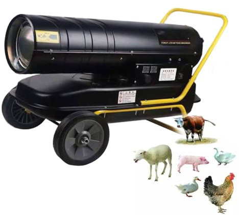 Portable Forced Air Kerosene Diesel Heater with Thermostat Control, Large Fuel Tank, High Heating Capacity for Workshop and Industrial Spaces
