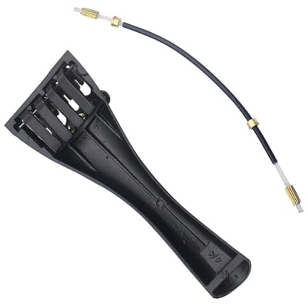 Violine Saitenhalter 4stücke mit Feinstimmer, Weihnachten Geschenkideen | Aluminiumlegierung und Kunststoff, Schwarz, mit Tailgut Wire und 4 Feinstimmern, für Violine