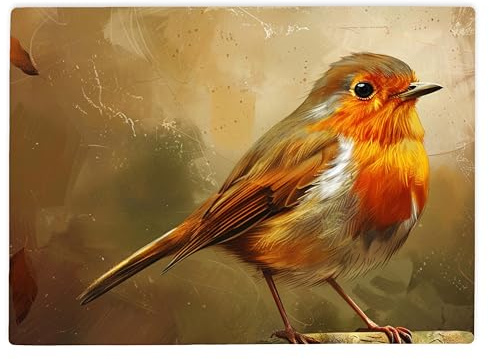 Shopagift Red Breasted Robin Bird Glass Chopping Board Large Kitchen Worktop Saver 39cm x 28cm
