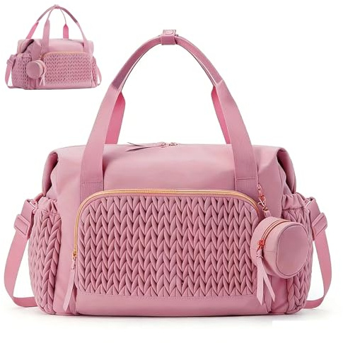 Jinfanshurich Multifunktionale Wickeltasche, Groß Diaper Bag mit Schnulleretui, Baby Wickeltaschen für Wickeltasche, Reisen, Strand (Rosa)