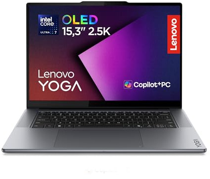 Lenovo Yoga Pro 7 Gen 11 Aura Edition – Portátil IA 15.3 OLED 2.5K (Intel Core Ultra 7 356H, NVIDIA GeForce RTX 5050, 32 GB RAM, 1 TB SSD, Wi-Fi 7, Win 11 Home, Copilot+ PC) QWERTY Español, Gris Luna
