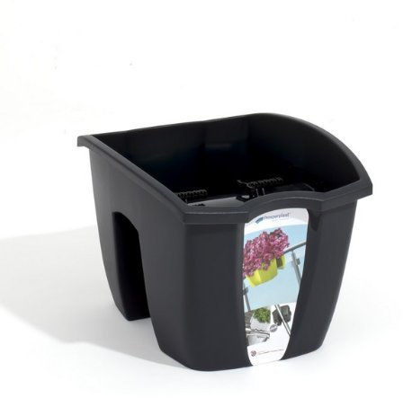 Blumenkasten Balkonkasten Geländerkasten Blumentopf Balkontopf 5 Farben 24cm von rg-vertrieb (Anthrazit)