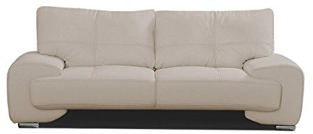 mb-moebel 3-Sitzer Design Sofa 3er Büro Kunstleder Sofagarnitur Couch kleine Florida LUX (Cappuccino)