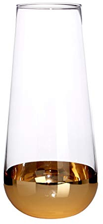 Premier Horizon Vase, Clear Glass/Gold