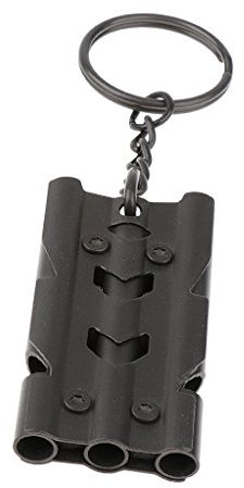 SGerste Emergency Whistle Edelstahl Triple Survival Whistle mit Schlüssel Ring Haken Outdoor Sports Gear schwarz