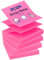 ZCZN Pop-up Sticky Notes 76 x 76 mm, 4 Pads Bright Colour Self-Stick Notes, 100 Sheets/Pad, Rose Red