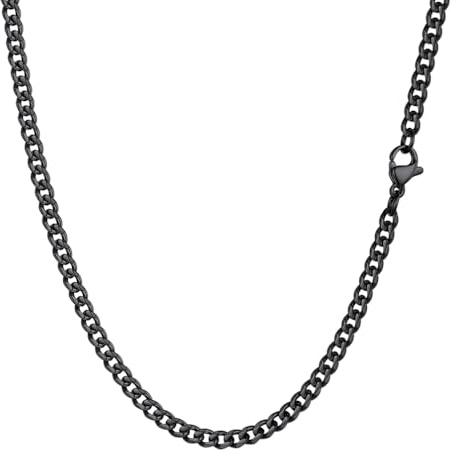 PROSTEEL Herren Halskette Klassische Panzerkette 3/6/9/12mm breit kubanische Gliederkette Herren Hip-Hop Kette Cuban Chain Necklace für Männer Jungen Edelstahl/18k vergoldet 36/46/51/55/61/66/71/76cm