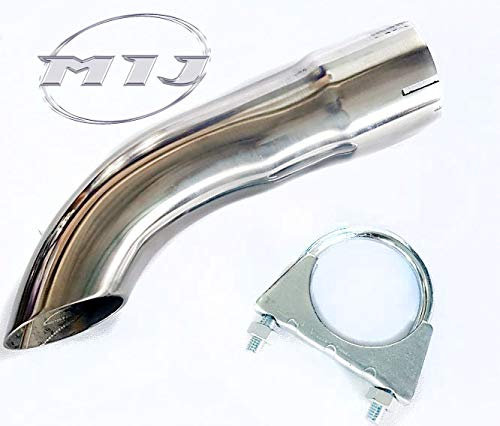 Curl Down Exhaust Tail Pipe Clamp On Curve Downwards Tip Stainless Steel Trim Mufflers Rear Back Box (1.75 - 45mm)