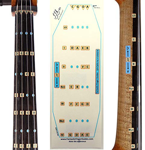 Fantástica guía de dedos para violonchelos | Instrumentos musicales de cuerda | Diapasón y diapasón pegatinas para aprender todas las notas | Guía de dedos para violonchelo principiante para