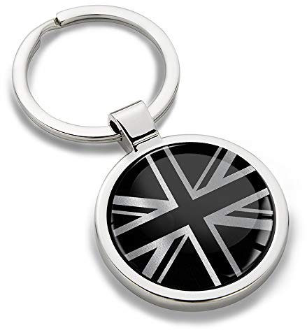 Biomar Labs Schlüsselanhänger, Metall-Schlüsselanhänger, Autoschlüssel mit Geschenkbox, Edelstahl, Union Jack-Flagge, Großbritannien, Großbritannien, Vereinigtes Königreich KK 277