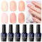 Beetles UV Gel Nagellack Kit - 6 Farben Transparente Nudefarben Pink Nackt Kit LED Nail Lamp Jelly Gel Polish Langanhaltender Gel Schnelltrocknend Nagellack Set für Anfänger Nail Art DIY