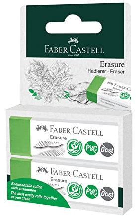 Faber-Castell Gomme gomme sans PVC et sans poussière - Blister de 2