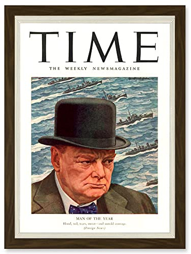 Artery8 Magazine War 1941 Winston Churchill 'Man Of The Year' Time A4 Artwork Framed Wall Art Print Cover des Magazins Krieg Kirche Mauer