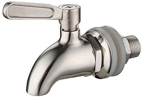 Anawakia Robinet de Tonneau en Acier Inoxydable, Robinet Vinaigrier Inox, Robinet de Distributeur de Boissons, Robinet pour Tonneau de Vin ou Bière (16mm)