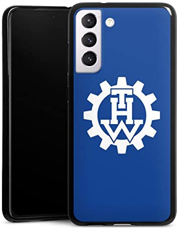 DeinDesign Silikon Hülle kompatibel mit Samsung Galaxy S21 FE 5G Case schwarz Handyhülle Logo THW Technisches Hilfswerk