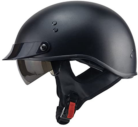 HZIH Portatile Jet Casco Scodella, Mezzo Casco da Moto Aperto ECE/DOT Omologato, Retrò, ABS, M=57-58cm, B