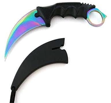 BSH Adventure Karambit Messer - Outdoor Messer mit Holster - Survival Messer Outdoor - Kampfmesser - Jagdmesser - Karambit Trainer - Coole Sachen mit Counter Strike