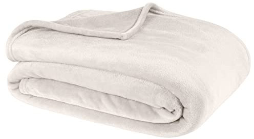 Hometex Premium Textiles Cashmere Touch Kuscheldecke | Hochflor-Flausch Sofadecke | Kuschelig weich & hautsympatisch | 180 x 220 cm Natur