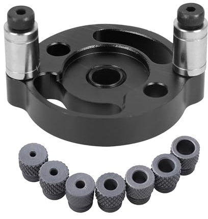 Vertical Self Centering Dowel Jig Kit 2/3/4/5/6/8/10mm Drill Bushings Dowelling Wood for Beech,Jig Self-Centering Drill Guide Kit,Vertical Hole Puncher Woodworking (Black)