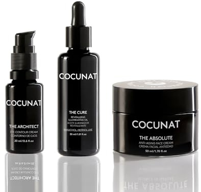 COCUNAT Complete Anti-Aging Repair Pack for Face and Eyes, Cream + Serum + Eye Contour with Hyaluronic Acid and Retinol-Like to Treat Age Spots and Signs of Aging