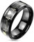 Treuheld® Schwarzer Ring mit goldenem Herzschlag | 8 Größen [04.] 60