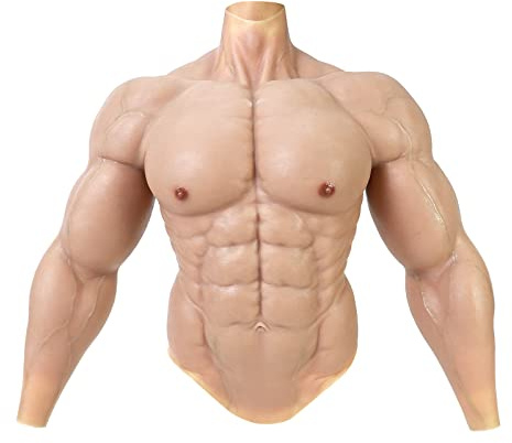 SMITIZEN Silicone Muscle Suit Upgraded Version Male Chest with Arms Realistic Fake Muscle Costume Cosplay Halloween Carnival