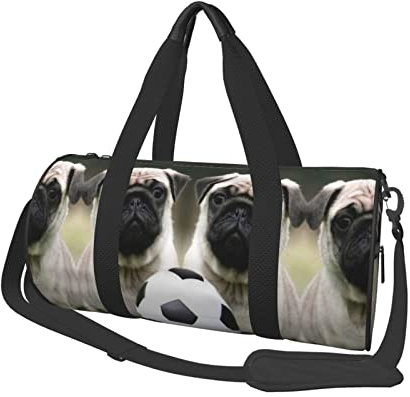 Seesack für Männer und Frauen, mit Fußball, 45 x 22,9 cm, für Reisen, Sport, Turnbeutel, Schwarz, Einheitsgröße