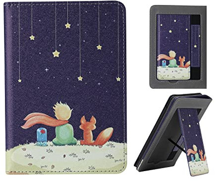 Étui pour 6 Kindle Paperwhite 5e/6e/7e/10e Génération(Sorti en 2012/2013/2015/2018, modèle EY21 & DP75SDI & PQ94WIF, Coque en Cuir PU avec dragonne et Support et Intelligent Réveil/Veille