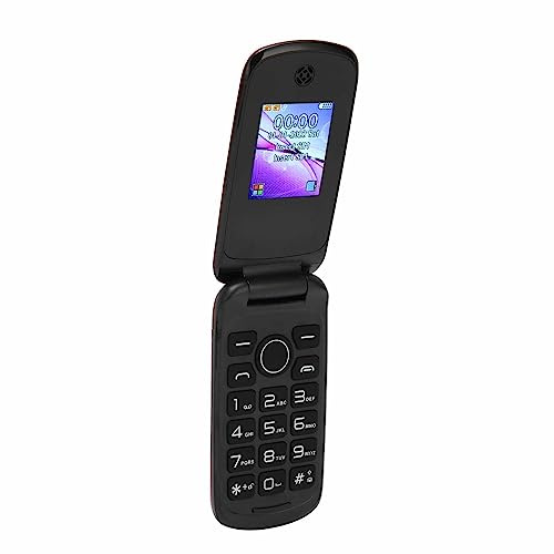 Entsperrtes Klapphandy, F4 2G Klapphandy mit Großen Tasten für Senioren mit SOS-Funktion, Einfaches Mobiltelefon mit Extrem Langem Standby, 1,77-Zoll-Farbdisplay, Dual-SIM-Karte, (Schwarz)