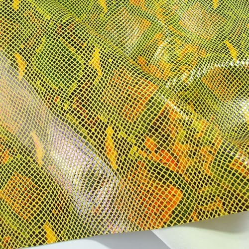 TOLKO 1m leichtes Reptilien Lederimitat Glattleder | weiche Premium Meterware | Stuhl Bank Sessel Sofa Sitzbezug 97cm breit | Kunstleder Bezugstoff Polsterstoff Polsterbezug Möbelstoff (Gelb)