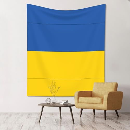 Siulas Wandteppich, Motiv: Flagge der Ukraine, für Schlafzimmer, Bettwäsche, Tagesdecke, Yogamatte, 152,4 x 130 cm, Hippie-/Bohemian-Stil