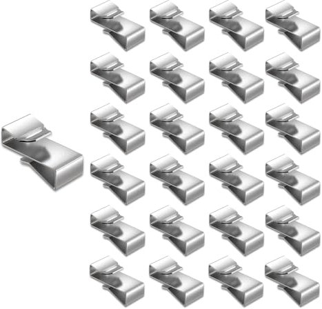 Crynod 25 clips de alambre para marco de remolque, soporte de almacenamiento y gestión de alambre de 18 mm, retenedor de abrazadera colgante de acero con resorte antioxidante de metal, universal para