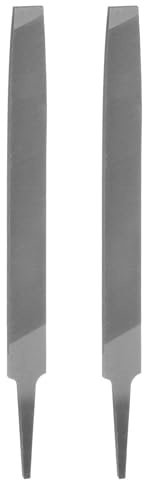 QUARKZMAN 2 Stück Feile 6 Zoll 3,3 mm Hochkohlenstoffstahl Einzelschnitt | Flache Handraspel, Zum Entgraten Entfernen Metall Glas Holz Steine Schleifen Polieren Gravieren Abziehen