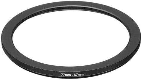 PATIKIL 77mm-67mm Metal Step Down Ring, Camera Lens Filter Adapter Ring Aluminum Filter Adapter Ring for Camera Lenses Hood, Black