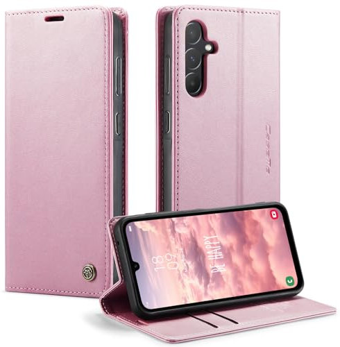 KZB Cover per Samsung Galaxy A55 5G Custodia in Pelle Premium Libro Portafoglio Flip Wallet Magnetica Porta Carte Supporto Protezione Case per Samsung Galaxy A55 - Oro Rosa