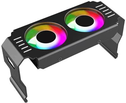 bephible Desktop Ram Heatsink Computer Ram Cooler Ram Heatsink Dual Cooling Fans 13.5 Cfm Argb Sync Pwm Temperature Control Aluminum Cooler Black