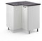 Vicco Eckunterschrank R-Line, Weiß Landhaus/Weiß, 75.6 cm, AP Anthrazit